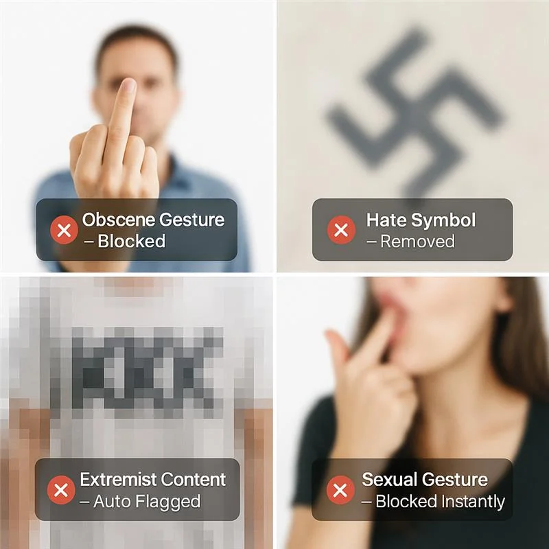 Obscene Gestures and Hate Symbols Filter